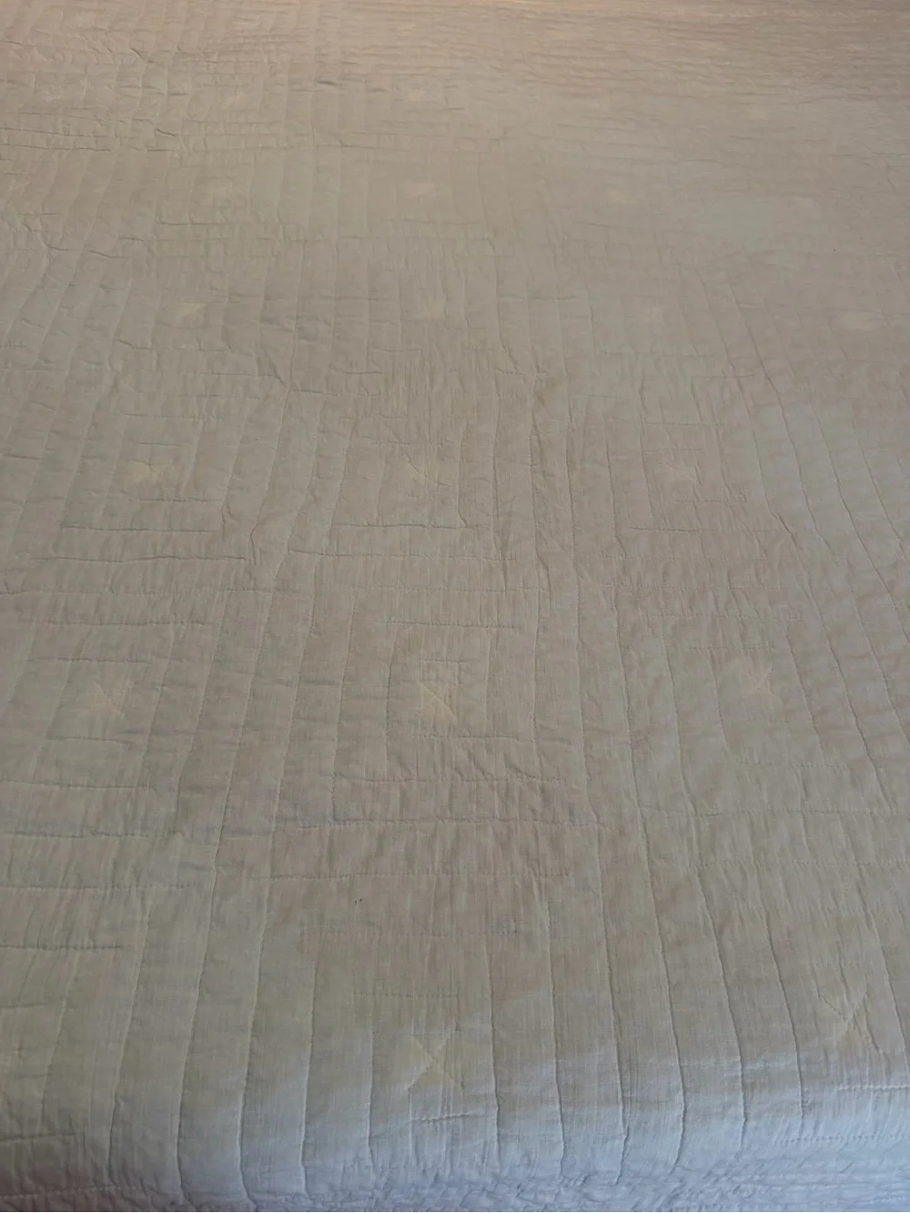 Vintage blue white geometric block rustic Log cabin quilt 89”x79” sunshine shado